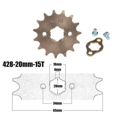 428# 20mm 10 11 12 13 14 15 16 17 18 19 T fogas első motorlánc lánckerék Dirt Pit Bike Monkey ATV Quad Go Karthoz