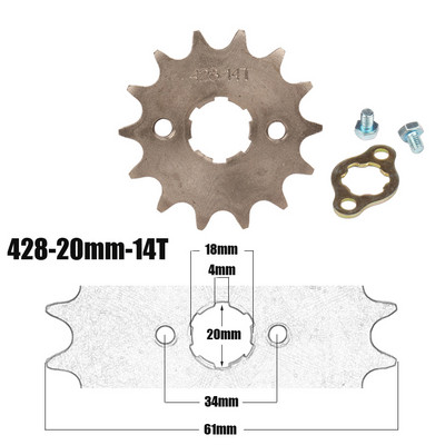 428# 20mm 10 11 12 13 14 15 16 17 18 19 T fogas első motorlánc lánckerék Dirt Pit Bike Monkey ATV Quad Go Karthoz