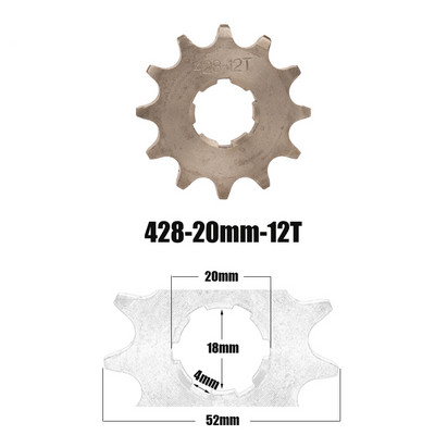 428# 20mm 10 11 12 13 14 15 16 17 18 19 T fogas első motorlánc lánckerék Dirt Pit Bike Monkey ATV Quad Go Karthoz