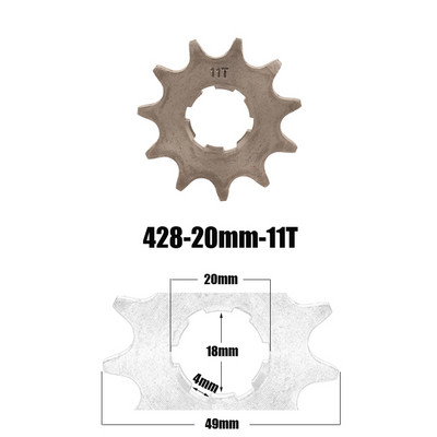 428# 20mm 10 11 12 13 14 15 16 17 18 19 T fogas első motorlánc lánckerék Dirt Pit Bike Monkey ATV Quad Go Karthoz