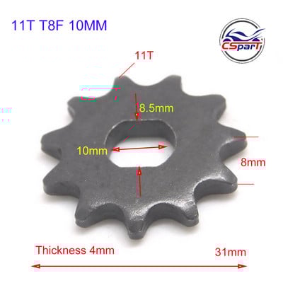 9 10 11 12 13 14 15 zubov 9T 10T 11T 12T 13T 14T 15T T8F ozubené koleso 10 mm pre Razor EVO IZIP 500W 1000W elektrický skúter
