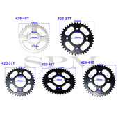Echipament scuter motociclete 420/428 37T 41T 48T dinte 58mm / 90mm pinion spate potrivit pentru motociclete off-road