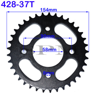 Echipament scuter motociclete 420/428 37T 41T 48T dinte 58mm / 90mm pinion spate potrivit pentru motociclete off-road