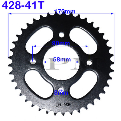 Echipament scuter motociclete 420/428 37T 41T 48T dinte 58mm / 90mm pinion spate potrivit pentru motociclete off-road