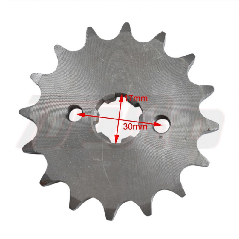 428 14T 15T 16T 17T variklio žvaigždutė 17mm, skirta 50cc–125cc ATV Go Kart Quad Pitbike Buggy Dirt Bike su fiksavimo plokšte ir varžtu