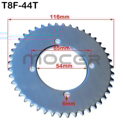Motocykel T8F 38T 44T 54T 64T 74T zuby 29/35/54MM zadné ozubené koleso Mini Moto ATV Quad Dirt Pit Bike Pocket Cross 47cc 49cc diely