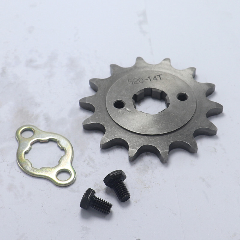 Elülső motor 520 20mm 10T 11T 12T 13T 14T 15T fogas lánc lánckerék rögzítőlappal zárható motorkerékpár Dirt Bike ATV-hez