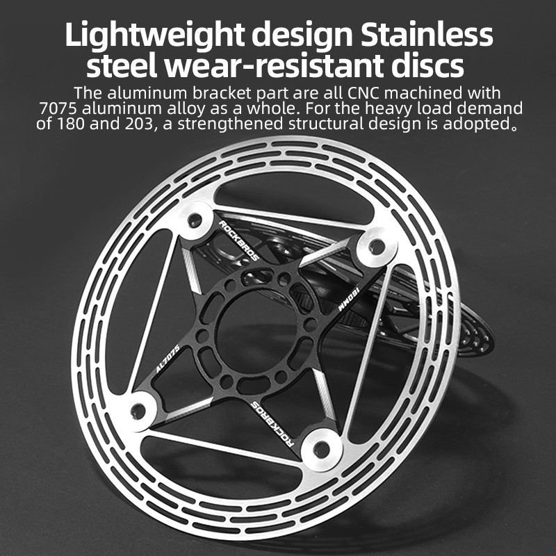 ROCKBROS kerékpár tárcsafék rozsdamentes acél rotoros tárcsafék nagy szilárdságú hidraulikus MTB országúti úszó kerékpár alkatrész 160 mm/140 mm