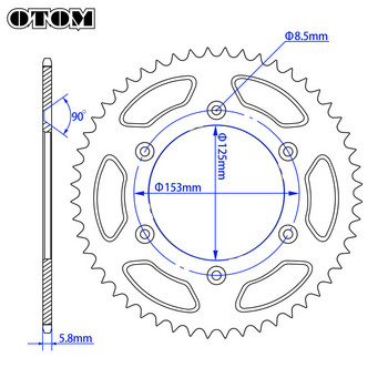 OTOM Мотоциклетна стоманена верига Задно зъбно колело Дискова плоча за HONDA CR125R CRF230L XR400 XR650R CR500 Бета Моторна част за мотокрос