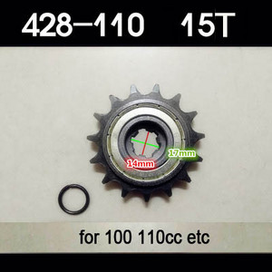 Reťazové koleso na úsporu paliva pre motocykel 428 110 125 15T pre Honda Scooter Lifan Suzuki Zongshen 70cc 90cc 100cc 110cc 125cc 150cc