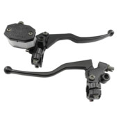 Maneta de ambreiaj universala neagra pentru motocicleta, cilindru principal de frana hidraulic, canal pentru ghidon, Suzuki GN125 GS125