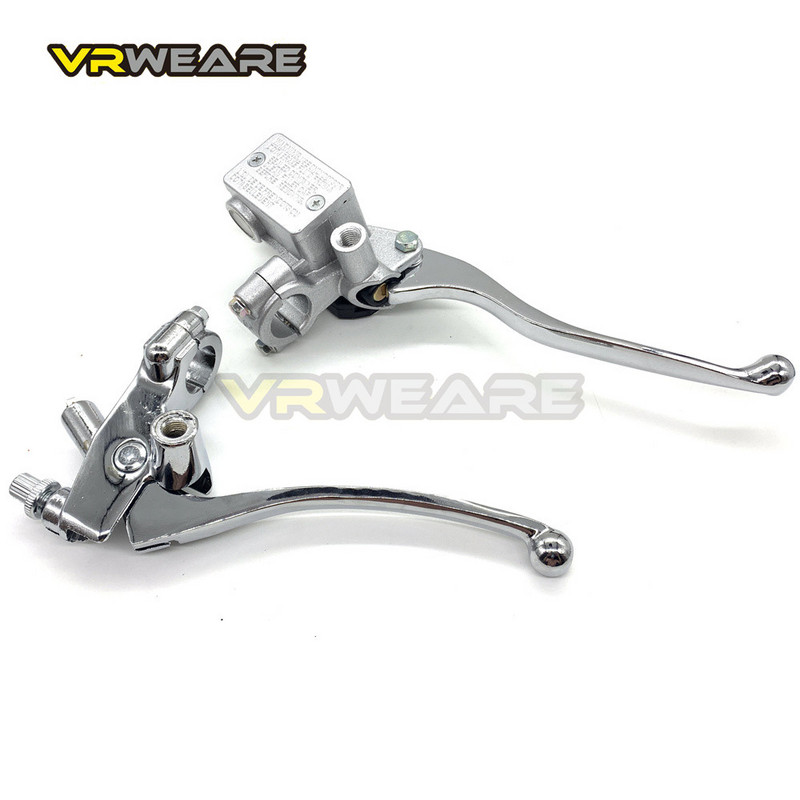 7/8"22mm-es bal jobb motorkerékpár féktengelykapcsoló szivattyú króm ezüst tárcsás hidraulikus fék főfékhenger