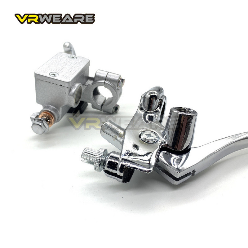 7/8"22mm-es bal jobb motorkerékpár féktengelykapcsoló szivattyú króm ezüst tárcsás hidraulikus fék főfékhenger