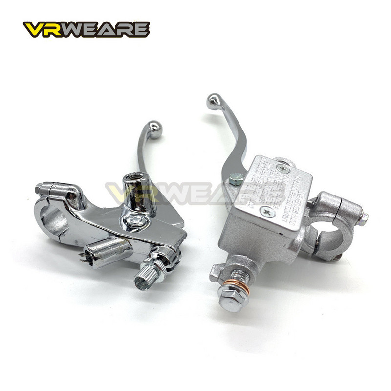 7/8"22mm-es bal jobb motorkerékpár féktengelykapcsoló szivattyú króm ezüst tárcsás hidraulikus fék főfékhenger