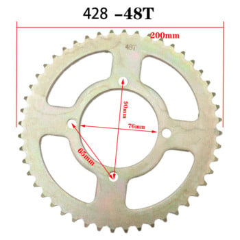 428 520 Верига 37 41 43 45T зъби 58 мм Задно зъбно колело за 50cc 70cc 110cc 125cc Dirt Pit Bike 428 37T 41T