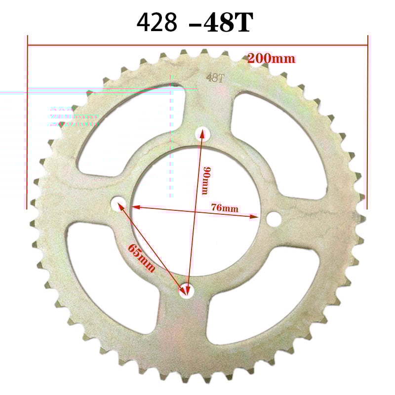 Reťaz 428 520, 37, 41, 43, 45T, 58mm, zadné ozubené koleso pre 50cc, 70cc, 110cc, 125cc, Dirt Pit Bike 428, 37T, 41T