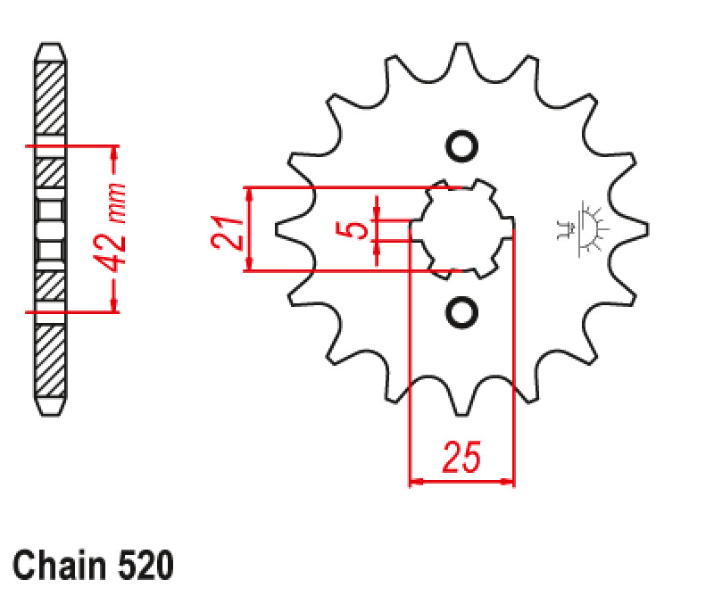 520 12T 13T 14T 15T 16T motorkerékpár első lánckerék Kawasaki KXF250 KDX200 KDX220 KDX250 KX250 KX500 KL250 KLX250 KV250 KLX300-hoz