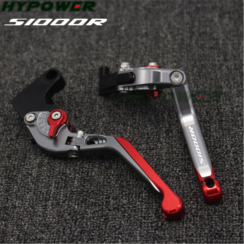 Lézeres logó (S1000R) kék+titán CNC összecsukható kihúzható motorkerékpár féktengelykapcsoló karok BMW S1000R (CC nélkül és nélkül) 2015-2018