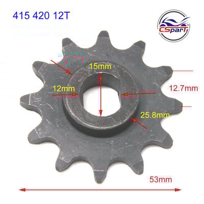 Predné ozubené koleso 9, 10, 11, 12 zubov, 415, 420, pre KTM SX 50 LC Pro-Senior Bj 2002-2005, diely pre mini motocykel Dirt Pit Bike.