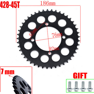 Reťaze 420/428 35T/37T/39T/41T/43T/45T/48T pre motocyklové reťaze, zadné a zadné ozubené koleso pre 110cc 125cc 140cc Dirt Pit Bike
