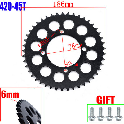 Reťaze 420/428 35T/37T/39T/41T/43T/45T/48T pre motocyklové reťaze, zadné a zadné ozubené koleso pre 110cc 125cc 140cc Dirt Pit Bike