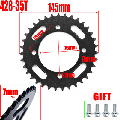 Reťaze 420/428 35T/37T/39T/41T/43T/45T/48T pre motocyklové reťaze, zadné a zadné ozubené koleso pre 110cc 125cc 140cc Dirt Pit Bike