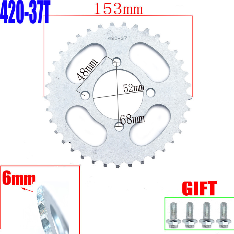 Reťaze 420/428 35T/37T/39T/41T/43T/45T/48T pre motocyklové reťaze, zadné a zadné ozubené koleso pre 110cc 125cc 140cc Dirt Pit Bike