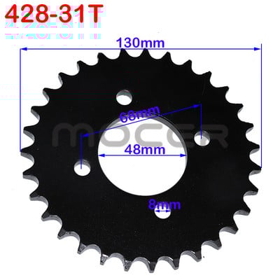 Reťaze 420/428 25T/31T/32T/37T/39T/41T/42T/48T 48mm zadné reťazové koleso pre ATV, Quad, Pit, Dirt Bike, Buggy, Go Motokáry