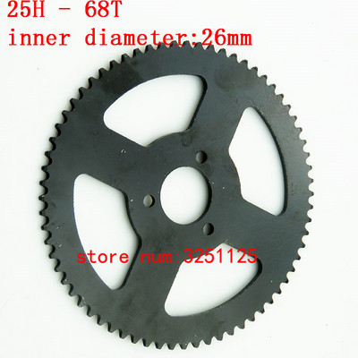 25H 158L 68T hambaga 26 mm tagumine ketiratas 7T hammasratas 47cc 49cc ATV Quad Mini Dirt Pocket jalgratastele Minimoto
