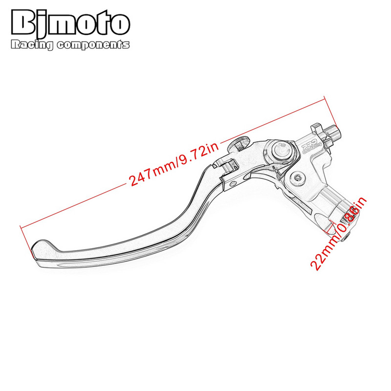 BJMOTO univerzális 7/8" 22 mm-es motorkerékpár tengelykapcsoló kar kábel kuplung fogantyú motoros utcai sportkerékpárhoz