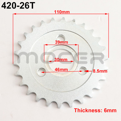 Reťaz pre motocykel 420 24T/26T/28T/29T/31T/35T/37T zuby 30 mm zadné ozubené koleso pre motocykle Honda Monkey, diely do pit dirt bike.