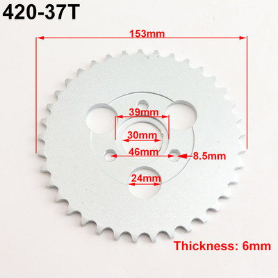 Reťaz pre motocykel 420 24T/26T/28T/29T/31T/35T/37T zuby 30 mm zadné ozubené koleso pre motocykle Honda Monkey, diely do pit dirt bike.