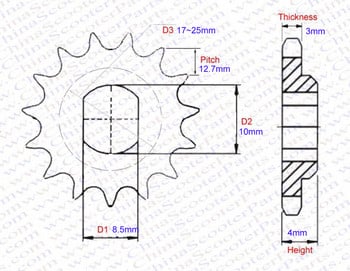 8 Tooth 8T 410 Oval 10MM Razor EVO IZIP Gear Sprocket 500W 800W 1000W Scooter Motor