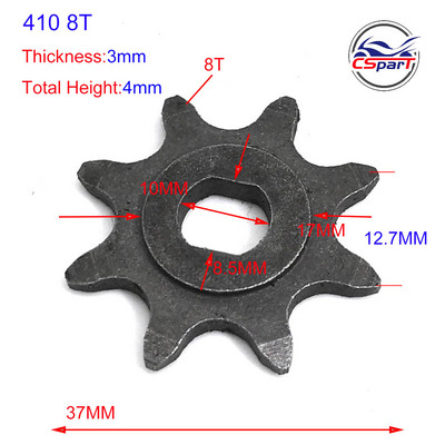 8 Dinți 8T 410 Oval 10MM Razor EVO IZIP Pinion 500W 800W 1000W Motor scuter