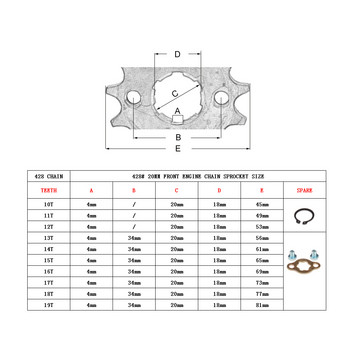 17 20 мм 10T-19T предно зъбно колело на двигателя за KAYO BSE SSR SDG Dirt Pit Bike ATV Quad Go Kart Мотопед, скутер, мотоциклет 428# верига