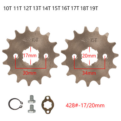 17 20 mm 10T-19T prednji lančanik motora za KAYO BSE SSR SDG Dirt Pit Bike ATV Quad Go Kart Moped Skuter Motocikl 428# Lanac