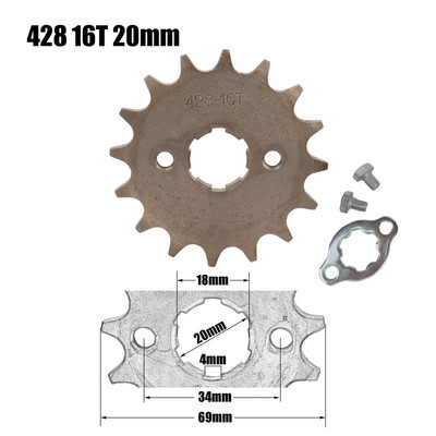 17 20 mm-es 10T-19T első motor lánckerék KAYO BSE SSR SDG Dirt Pit Bike ATV Quad Go Kart Moped robogó motorkerékpárhoz 428# lánc