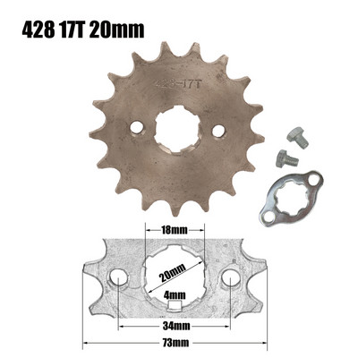 17 20 mm-es 10T-19T első motor lánckerék KAYO BSE SSR SDG Dirt Pit Bike ATV Quad Go Kart Moped robogó motorkerékpárhoz 428# lánc