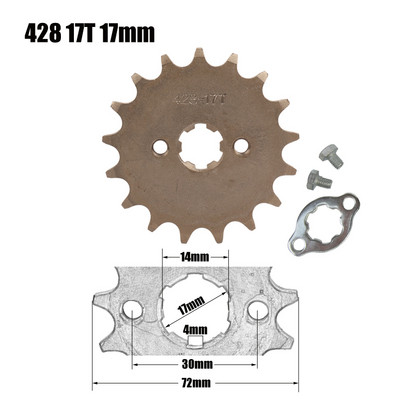 17 20 mm-es 10T-19T első motor lánckerék KAYO BSE SSR SDG Dirt Pit Bike ATV Quad Go Kart Moped robogó motorkerékpárhoz 428# lánc