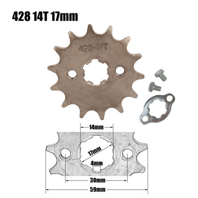 17 20 mm-es 10T-19T első motor lánckerék KAYO BSE SSR SDG Dirt Pit Bike ATV Quad Go Kart Moped robogó motorkerékpárhoz 428# lánc