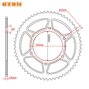 Задни зъбни колела на веригата OTOM 41T 45T 47T 50T 52T за HONDA CRF CRF250 CRF450 XR250 CR250 XR400 CRF450X XR650R Мотоциклетно верижно колело