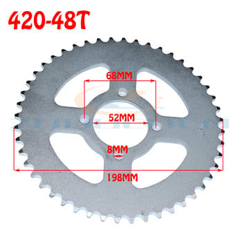 420/428 31T/37T/41T/48T зъб 52 мм задно зъбно колело, подходящо за Китай ATV Quad Pit офроуд превозно средство мотоциклет мотоциклет мотопед