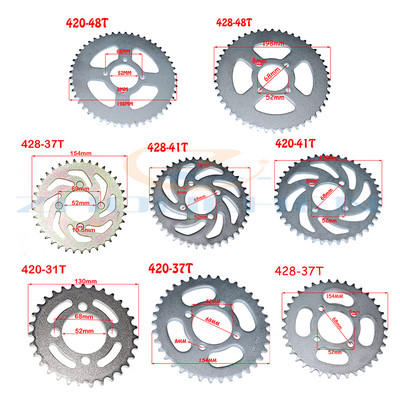 420/428 31T/37T/41T/48T zub 52mm stražnji lančanik pogodan za Kinu ATV Quad Pit terensko vozilo motocikl motocikl moped