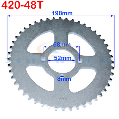 420/428 31T/37T/41T/48T fogú, 52 mm-es hátsó lánckerék, alkalmas kínai ATV Quad Pit terepjáró motorkerékpár motorkerékpár mopedhez