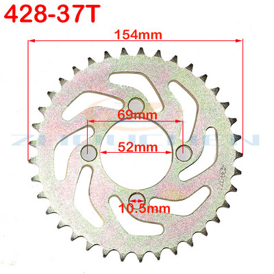 420/428 31T/37T/41T/48T fogú, 52 mm-es hátsó lánckerék, alkalmas kínai ATV Quad Pit terepjáró motorkerékpár motorkerékpár mopedhez