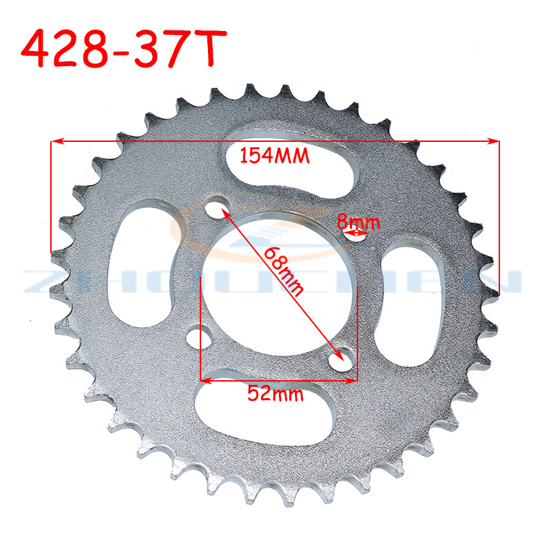 420/428 31T/37T/41T/48T fogú, 52 mm-es hátsó lánckerék, alkalmas kínai ATV Quad Pit terepjáró motorkerékpár motorkerékpár mopedhez