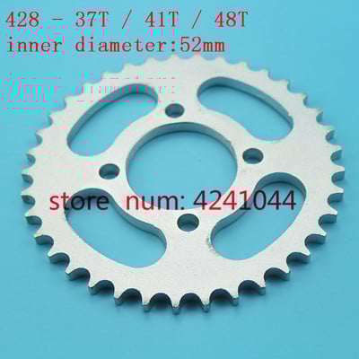 Doprava zdarma 428 37T / 41T / 48T zuby 52mm zadné reťazové koleso pre čínske ATV, štvorkolky, motocykel, moped