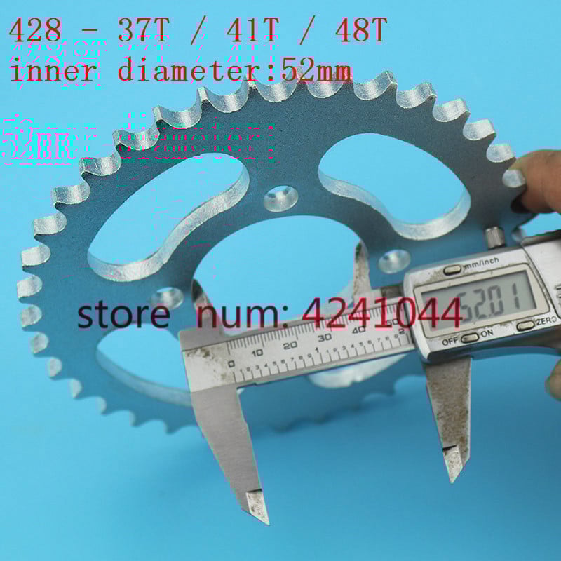 Doprava zdarma 428 37T / 41T / 48T zuby 52mm zadné reťazové koleso pre čínske ATV, štvorkolky, motocykel, moped