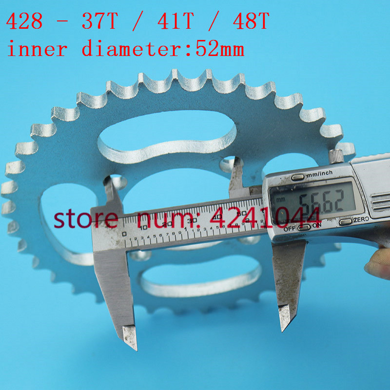 Doprava zdarma 428 37T / 41T / 48T zuby 52mm zadné reťazové koleso pre čínske ATV, štvorkolky, motocykel, moped