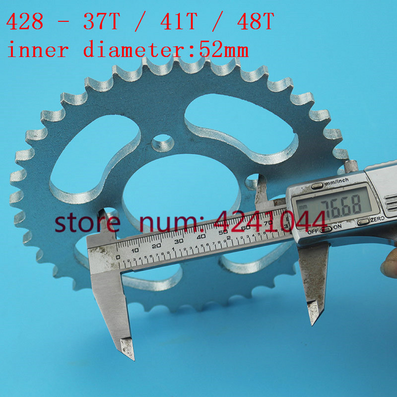 Doprava zdarma 428 37T / 41T / 48T zuby 52mm zadné reťazové koleso pre čínske ATV, štvorkolky, motocykel, moped